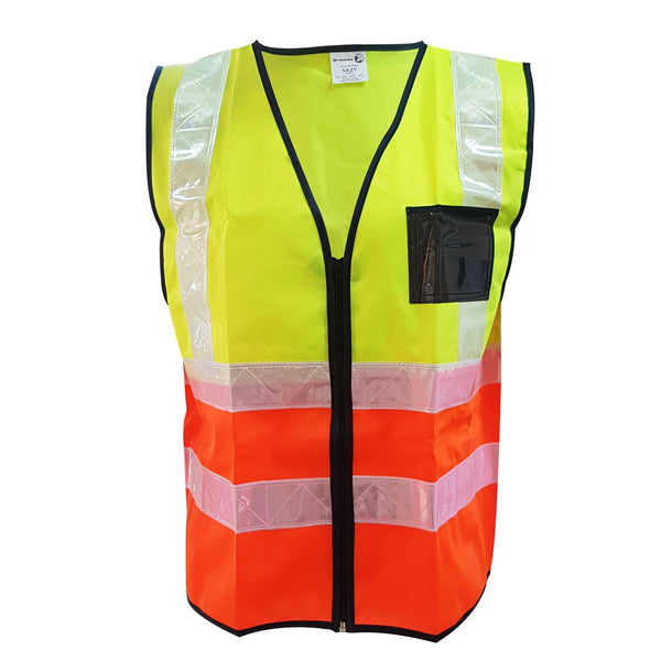 USD 3.84 - Dromex Reflective Vest 2 Tone Zip ID Orange/Lime X Large SA2